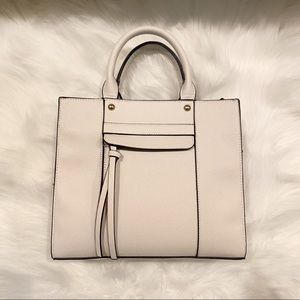 White Cross Body Top Handle Bag
